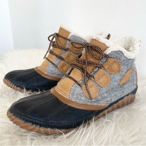 Sorel Out N About Plus Boots Quarry wool leather winter rain ankle booties